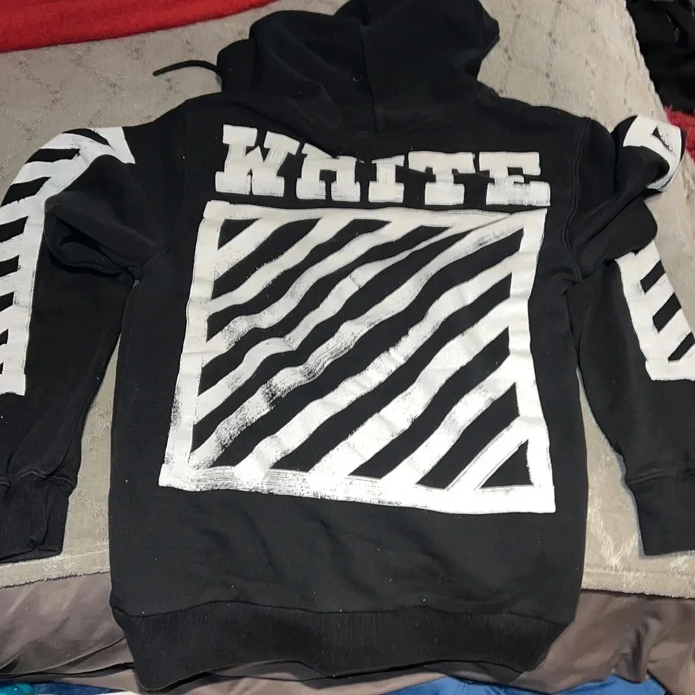 🎉HP🎉Off White Caravagio Diag Arrows Long sleeve Zipper  Hoodie Sz XS - Picture 3 of 15